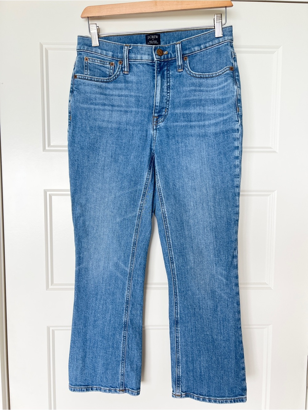 J Crew Mid Rise Flare Crop Jeans - 27